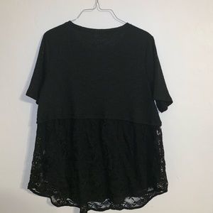 Black Half lace blouse